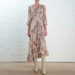 100% Silk Floral Long Dress BRAND NEW